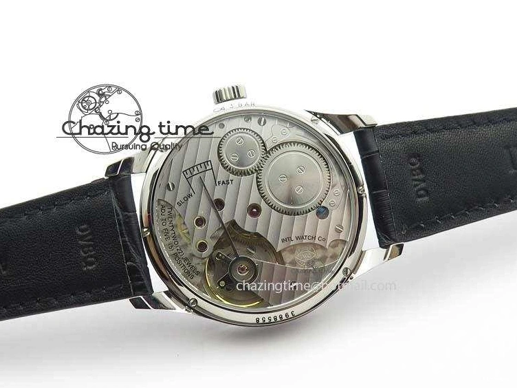 MIROTIME 0513 Portuguese IW544404 SS Gray Dial On Black Leather Strap A Practical 7259